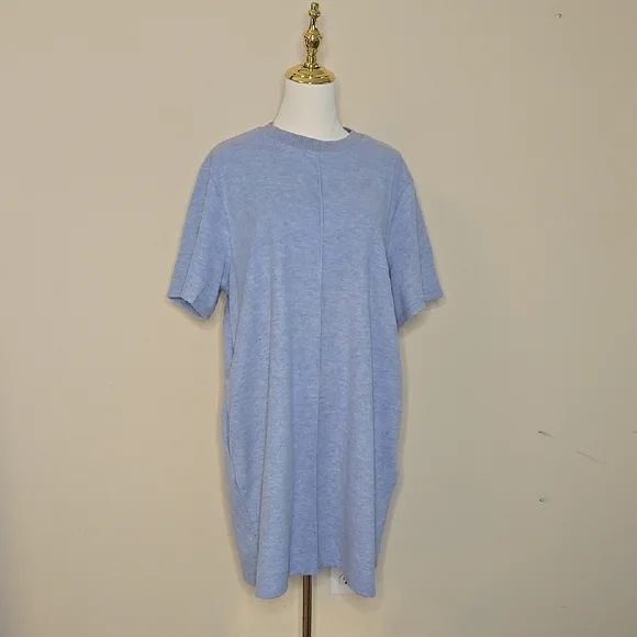 Steve Madden Baby Blue Short Sleeve Dress NWT Icy Blue XXL With Pockets Classic - Picture 2 of 7